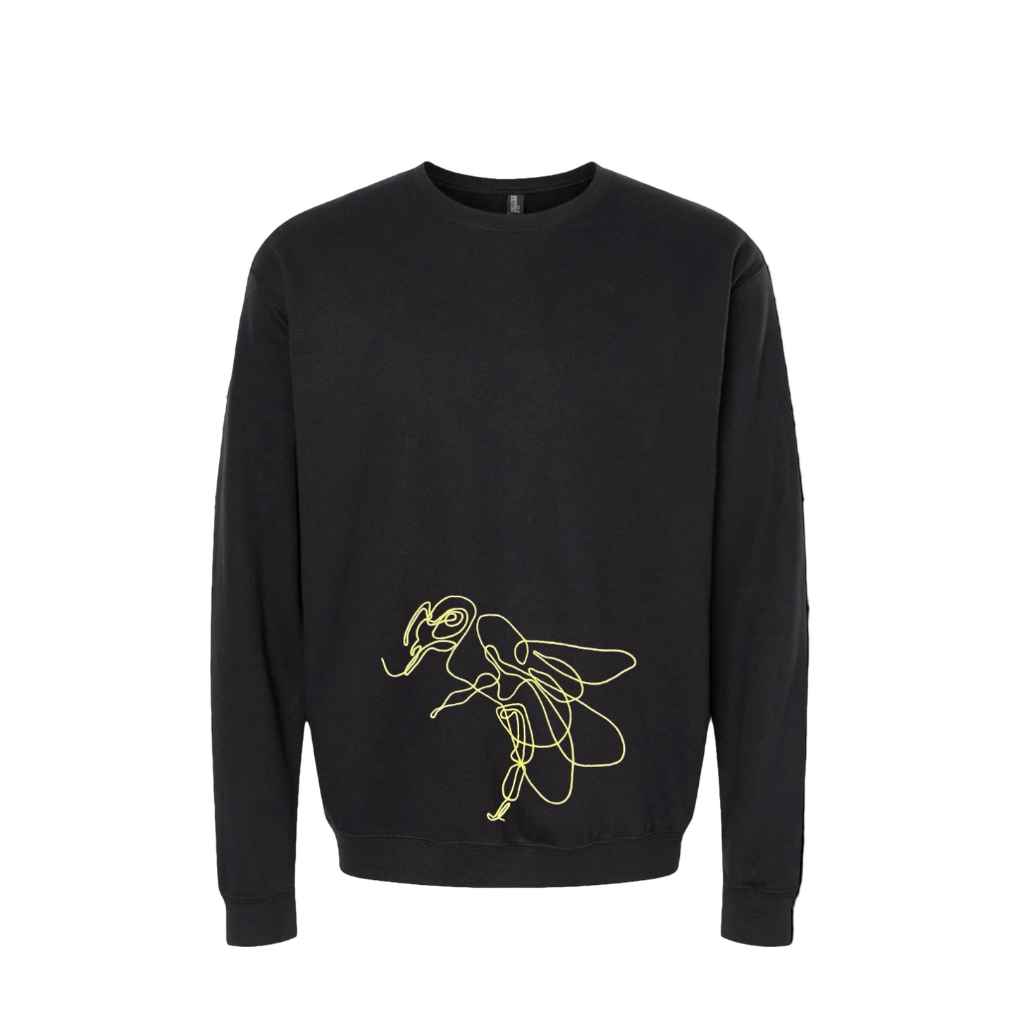 OVERSIZED EMBROIDERED YELLOW FLY BLACK SWEATSHIRT