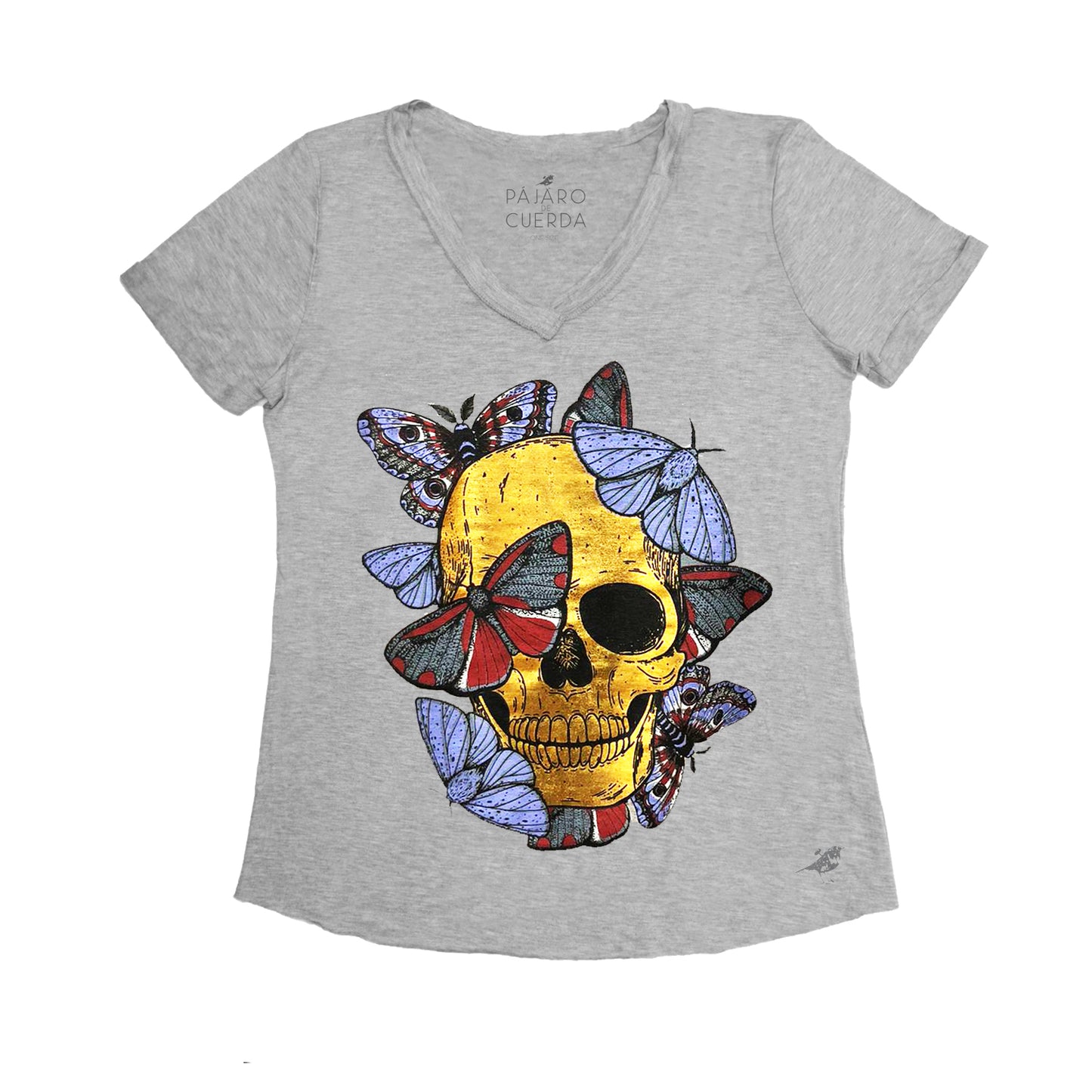 GOLDEN SKULL AND BUTTERFLIES