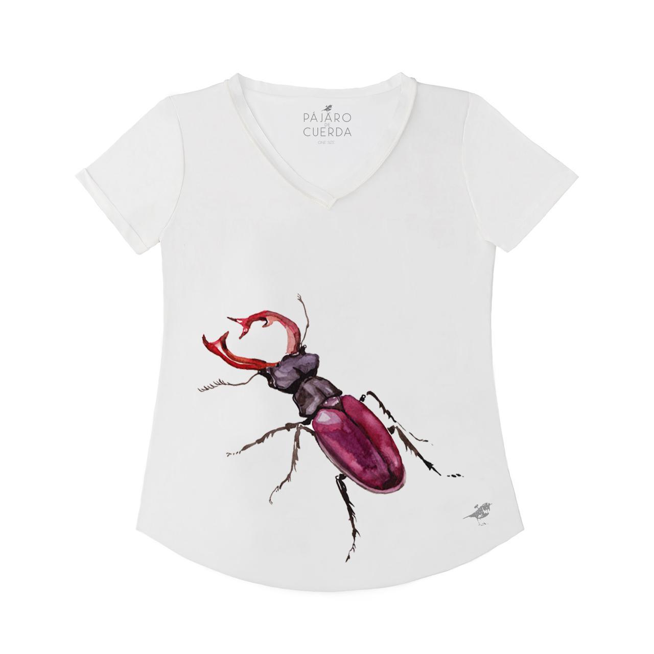 WATERCOLOR PAINT BURGUNDY BEETLE