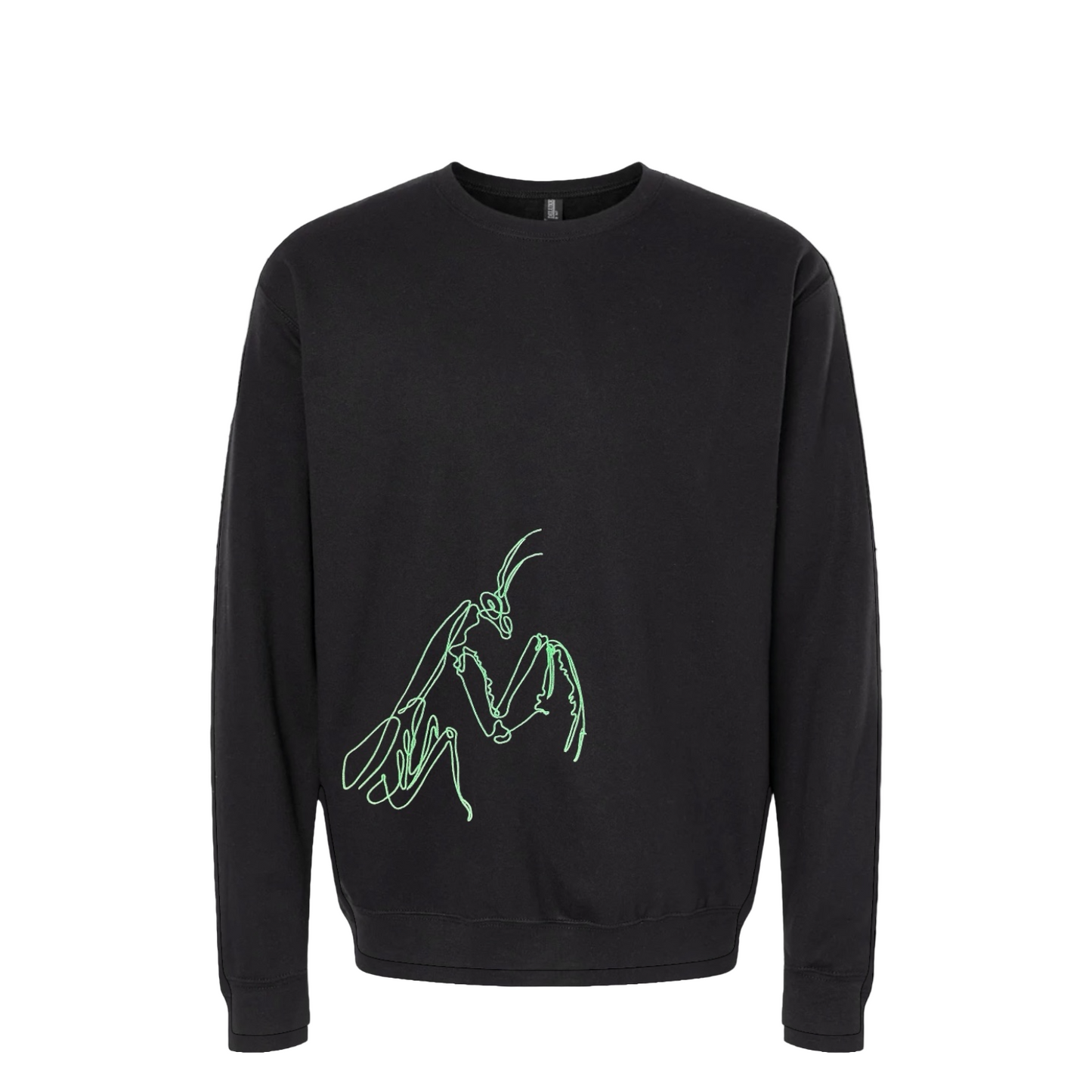 OVERSIZED EMBROIDERED GREEN CRICKET BLACK SWEATSHIRT