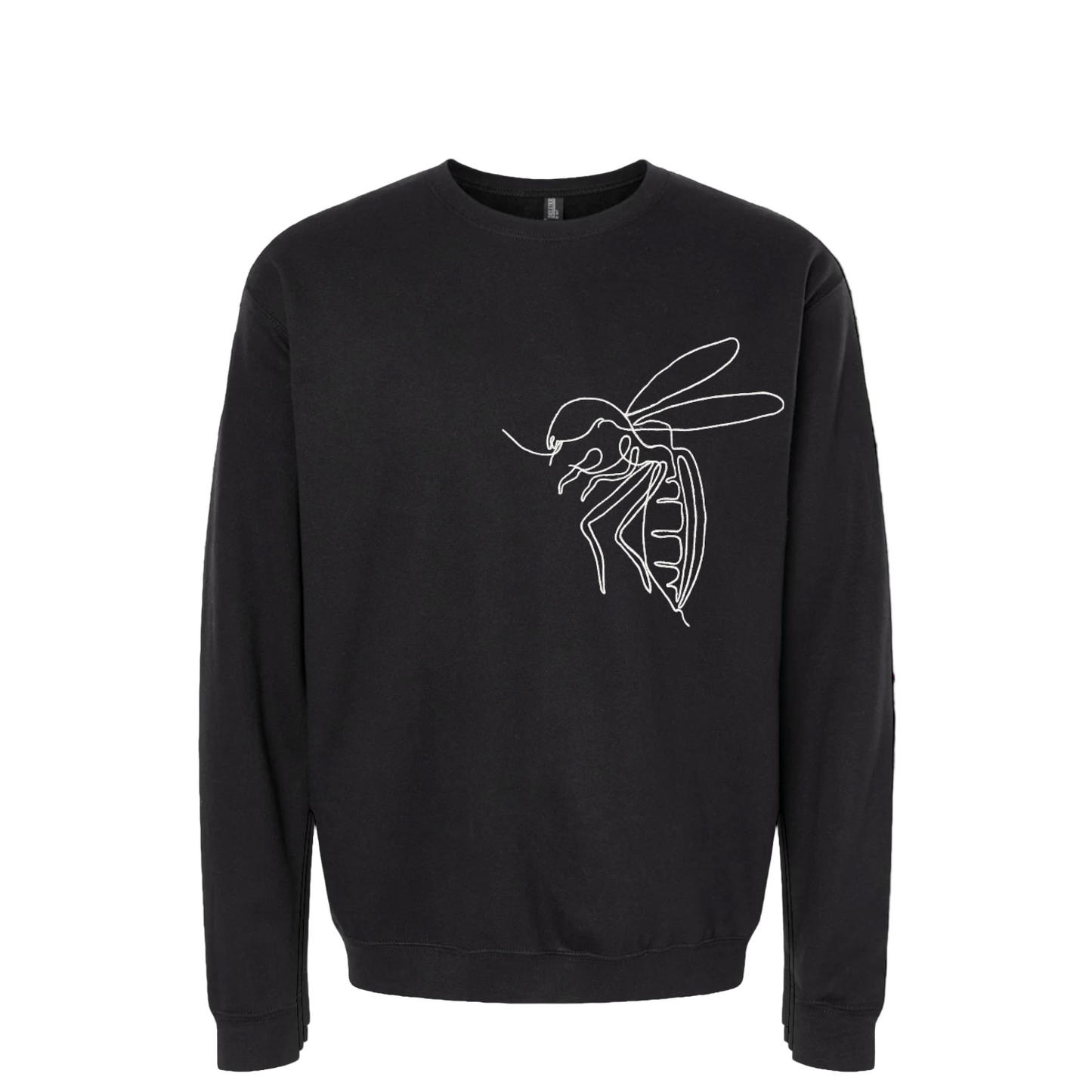 OVERSIZED EMBROIDERED WHITE MOSQUITO BLACK SWEATSHIRT