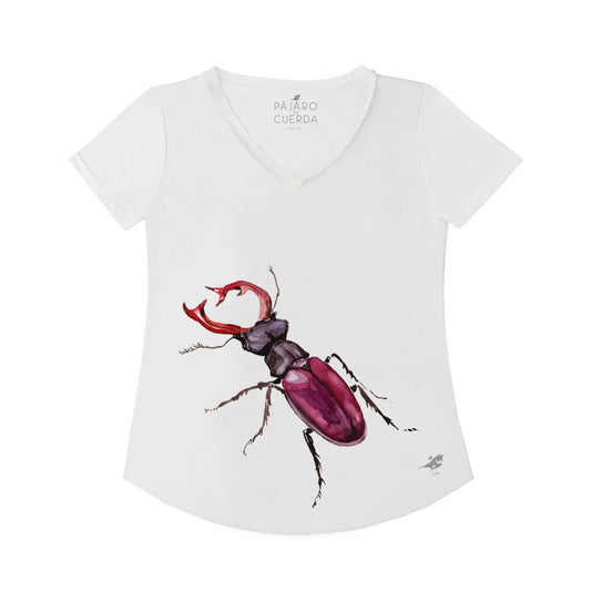 WATERCOLOR PAINT BURGUNDY BEETLE