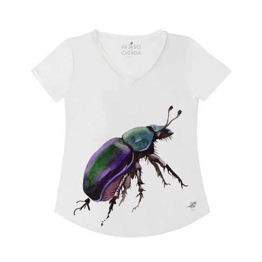 WATERCOLOR PAINT PURPLE AND GREEN SEXY BEETLE